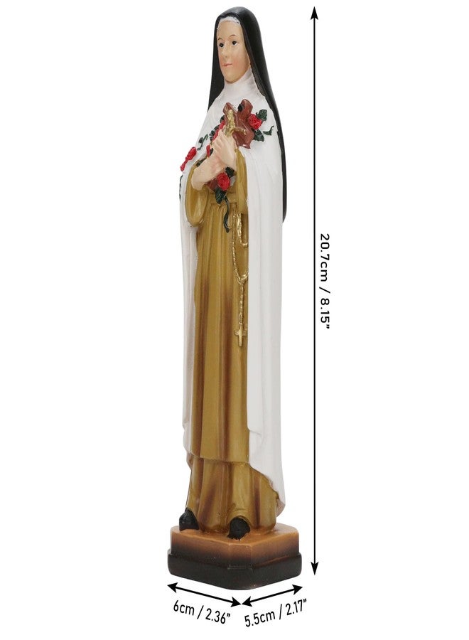 KH866 St Therese of Lisieux Statue - 8.2 x 2.4 x 2.2 Inch Resin Catholic Saint Figurine on Base, Inspirational Christian Gift, Religious Decor for Holiday, Reception, Celebration, or Housewarming - Image 2